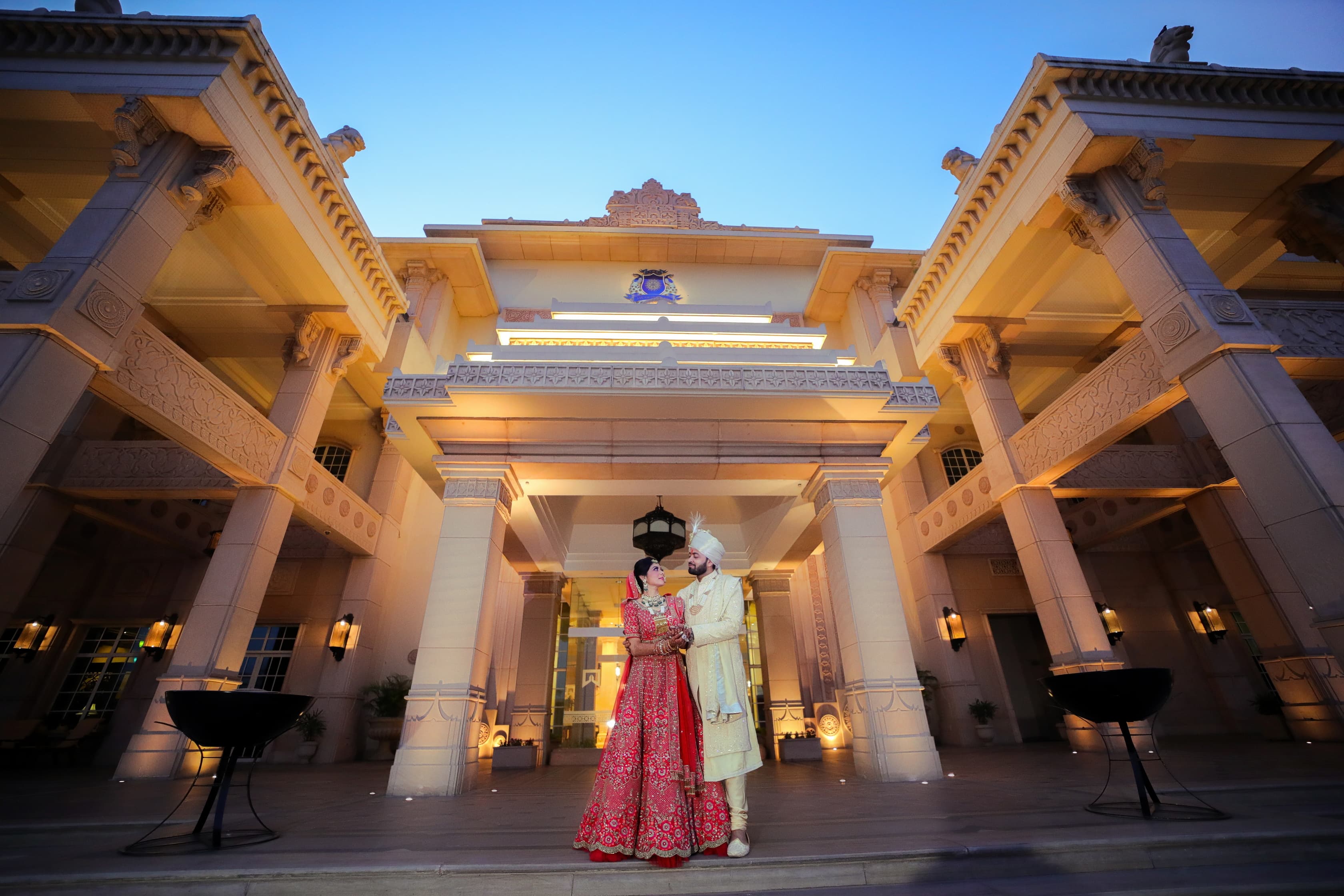 Bride and groom during a royal wedding celebration at ITC Grand Bharat.